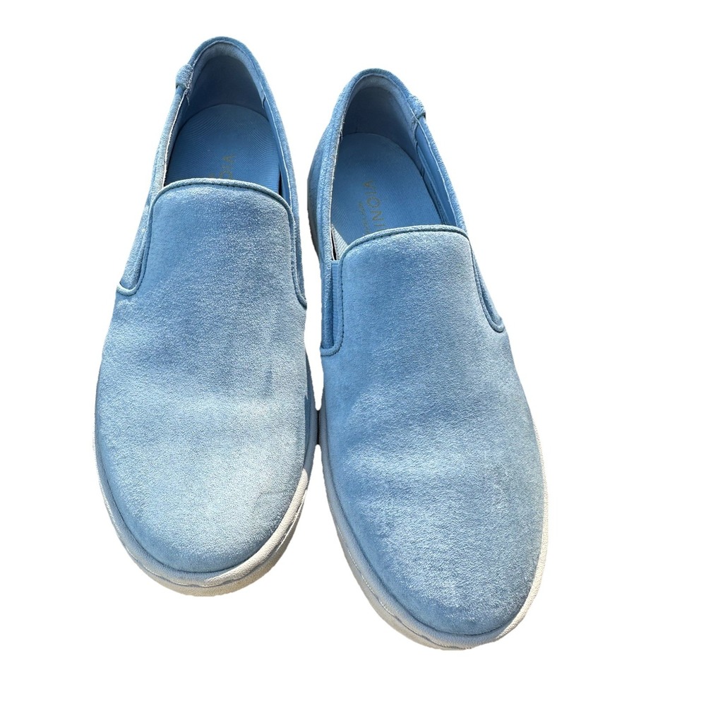 Vionic Mahoney Avery Pro Slip On Shoes Women Size 7.5‎ Arch Support Blue Suede - Picture 2 of 6